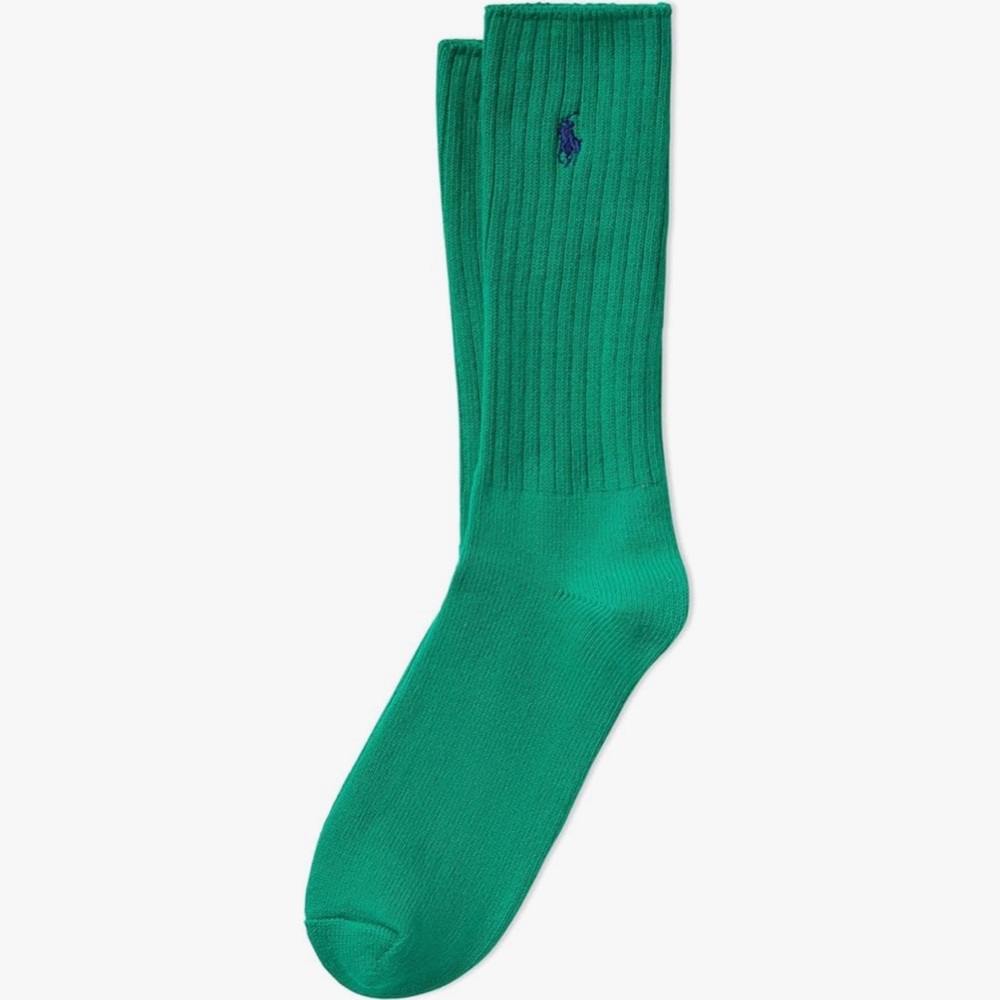 Polo by Ralph Lauren Green Dress Socks with Ribbed Texture